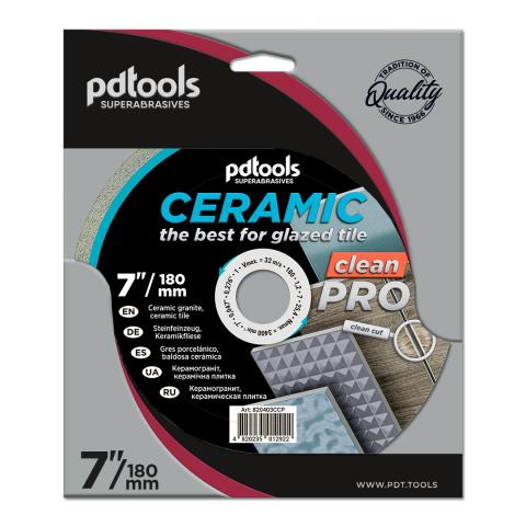 Круг алмазний вiдрiзний 1A1R 180 СERAMIC CLEAN PRO для стаціонарного обладнання 