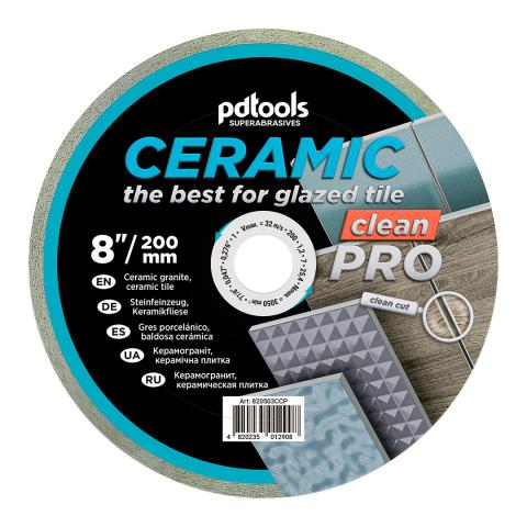 Круг алмазний вiдрiзний 1A1R 200 СERAMIC CLEAN PRO для стаціонарного обладнання 