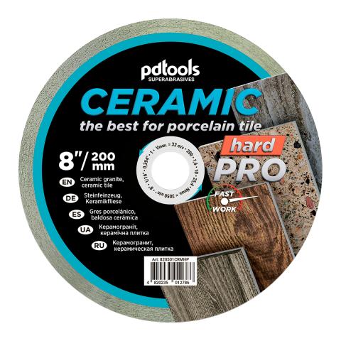 Круг алмазний вiдрiзний 1A1R 200 CERAMIC HARD PRO для стаціонарного обладнання 