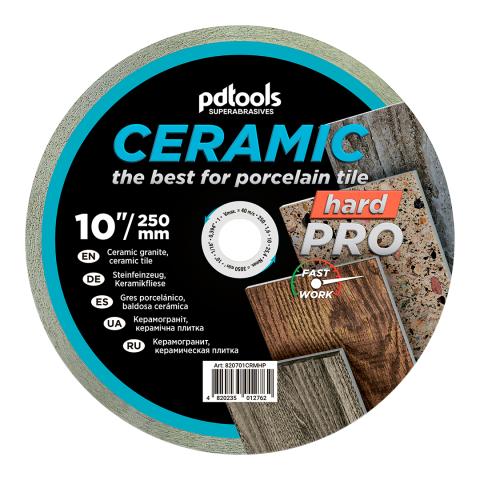 Круг алмазний вiдрiзний 1A1R 250 CERAMIC HARD PRO для стаціонарного обладнання 