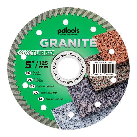 Круг алмазний вiдрiзний GRANITE  1A1R 125 TURBO для ручного інструменту