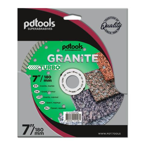 Круг алмазний вiдрiзний GRANITE  1A1R 180 TURBO для ручного інструменту